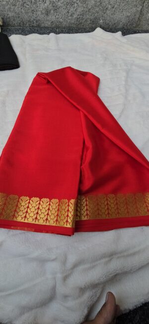Pure mysore crepe silk saree (thane border)