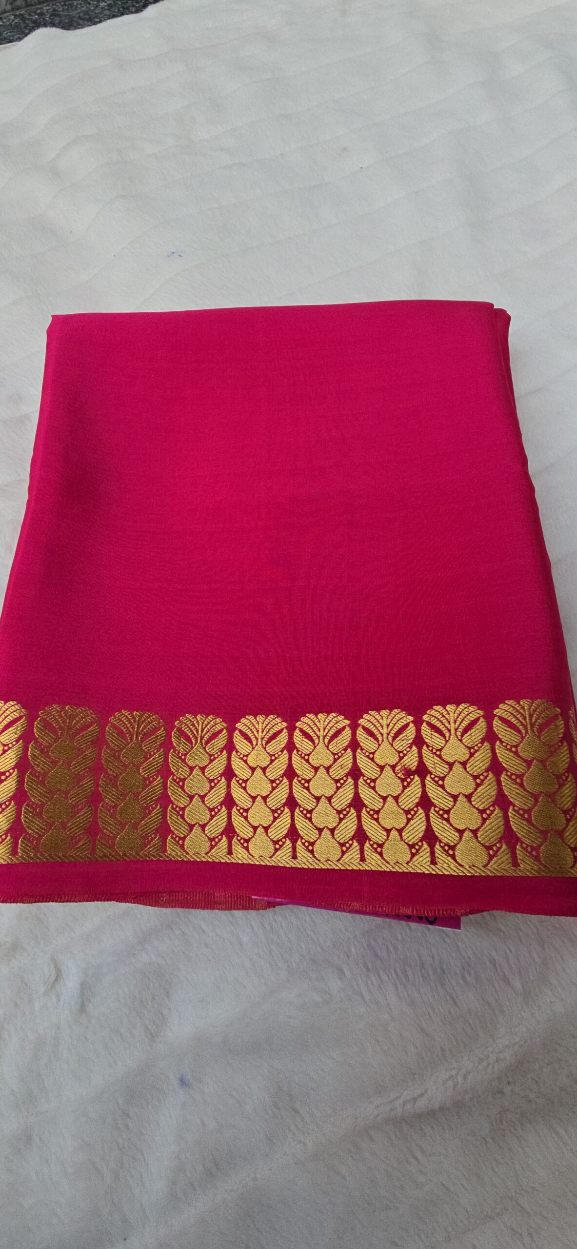 Pure mysore crepe silk saree (thane border) - Image 3