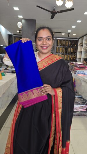 Pure mysore crepe silk saree (mango border)