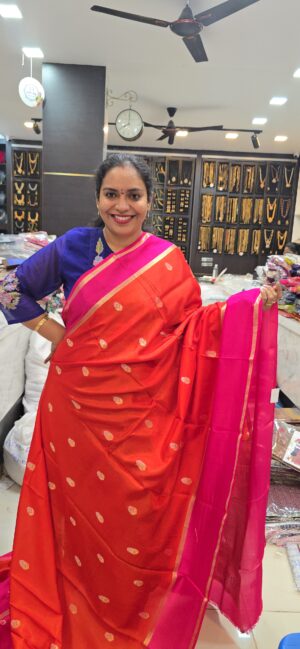 Viscous saree with contrast border